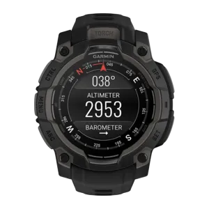 Спортивные часы Garmin Instinct 3, 45 мм, AMOLED, чёрный силиконовый ремешок