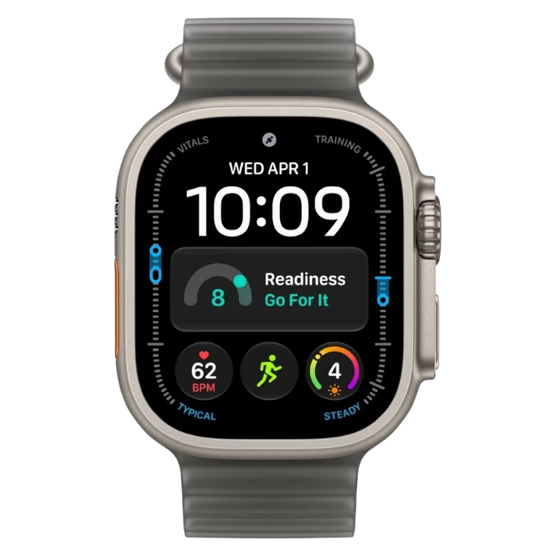 Apple Watch Ultra 4 49mm Natural Titanium Case with Ocean Translucent Black